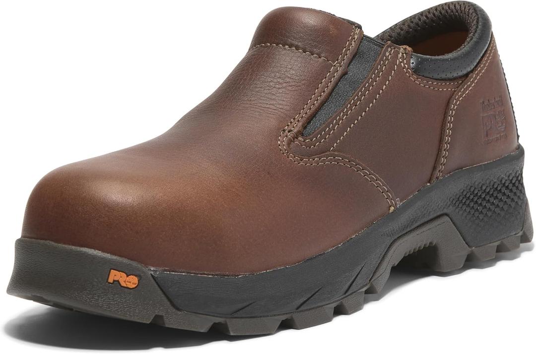 Timberland PRO Men's Titan Ev Slip-on Composite Safety Toe Work Shoes (12 Wide, Teak Trailblazer V1)