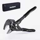 toolant 7-INCH Plier Wrench, CR-V Construction Adjustable Wrench With Pouch, Black Finish Smooth Jaw Pliers, Parallel Jaws with Comfortable Grips, Suitable for All Types of Nuts, Water Pipes, etc.