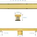 SaniteModar Linear Shower Drain, Gold Shower Drain 24 inch with 2 in 1 Tile Insert and Flat Panel, AISI 304 Stainless Steel Gold Linear Shower Floor Drain with Hair Strainer and Leveling Feet