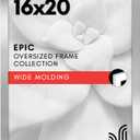 Americanflat 16x20 Picture Frame with Polished Plexiglass - Silver Photo Frame - Wide Picture Frames Made of Engineered Wood for Vertical or Horizontal Wall Display - Epic Collection - Silver