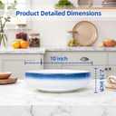 Fruit Bowl for Kitchen Counter, Blue-Edged Minimalist Ceramic Decorative Bowl, Key Bowl for Entryway Table, Home Dcor Accent Dish