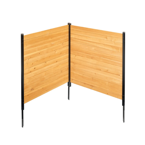VEVOR Wood Privacy Fence, 38" W x 42" L, 2 Panel Solid Air Conditioner Fence Screen, Pool Equipment Enclosure with Metal Stakes, Easy DIY Installation, Outdoor Trash Can Hider for Garden Decoration