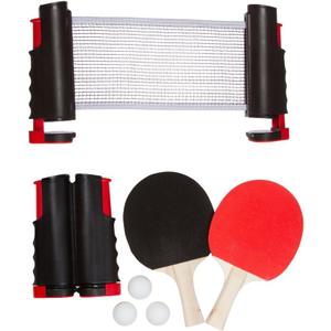 Trademark Innovations Portable & Lightweight Ping Pong Game Set (Red)