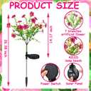Glooglitter 2 Pack Solar Stake Lights Outdoor Decor Waterproof Mums Artificial Flowers Solar Lights for Outdoor Garden Yard Pathway Decor (Rose Red,Violet)