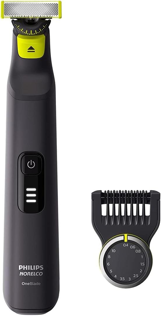 Philips Norelco OneBlade 360 Pro Hybrid Electric Shaver & Trimmer, with 12-in-1 Comb, QP6531/70 (Black/Lime Green)