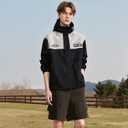 Lightweight Men's Jacket with Hood for Outdoor, Travel, Hiking, Windbreaker, Versatile, Stylish Design (X-Large, Khaki-black)