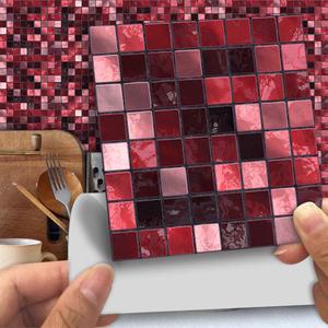Alwayspon 25 Pcs Self-Adhesive Tile Transfer for Home Decor, Peel and Stick Wall Tile Sticker for Kitchen Bathroom, 4x4inch (Rose Gold)