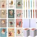 Kosiz 24 Pcs/12 Set Positive Affirmation Gifts Bulk for Women Gratitude Spiral Journals with Pens Motivational Notebooks Gifts for Employee Coworker Staff Teacher Nurse Volunteer OT Admin (Plant)