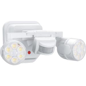 OREiN Motion Sensor Outdoor Lights, 450° Superwide Adjustment Dimmable Dusk to Dawn Flood Lights Outdoor, 5000K/12W (150W Equiv) Outside LED Security Lights IP65, White (Hardwired) 