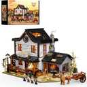 Wild West Blacksmith Lighting Building-Bricks Set - Western Forge House 2042 Pcs Collection Display Set for West Lovers