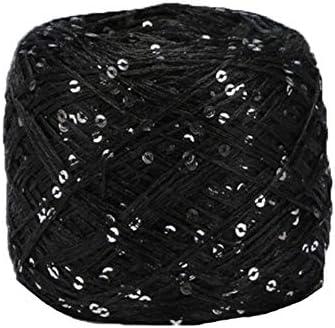 Clisil Black Sliver Sequin Yarn - Sparkle, Fantasy, Lace & Lame Art Yarn - 100g