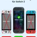 TRANSNOVO 2-Pack Screen Protector Tempered Glass Compatible with Nintendo Switch 2 2025 [9H Hardness], Bubble-Free, Anti-Scratch, HD Clear with Alignment Frame Travel Case Friendly Cover Accessories (3-Pack)