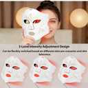 Red Light Therapy for Face, 4 Modes LED Light Therapy Mask with 850nm NIR Infrared Red & Blue Light, Rechargeable Portable Facial Skincare Device with Timer for Home Use, Lightweight for Women & Men