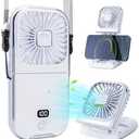 TrendGear Portable Handheld Fan, 3 Speeds, 3000mAh Battery Operated Neck/Desk Fan, 5 IN 1 Mini Personal Fan with Digital Display for Travel Outdoor
