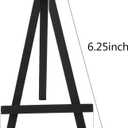 EBOOT 12 Pack 6.25 Inch Black Mini Wood Easels, Small Display Easel Stand for Painting Canvases, Art and Crafts, Tripod, Painting Party, Students Tabletop Easels, Portable Canvas Picture Sign Holder