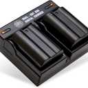 BM Premium 2 Pack of EN-EL15B Batteries and Dual Battery Charger for Nikon Z6, Z7, D780, D850, D7500, 1 V1, D500, D600, D610, D750, D800, D800E, D810, D810A, D7000, D7100, D7200 Digital Cameras
