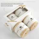 2 x HUIHUANG 1 inch Velvet Ribbon - White Frayed, Crinkled Silk for Gift Wrapping, Floral Bouquets, Ornaments, Crafts, Christmas Tree Decoration, Wreaths, Wedding Decor