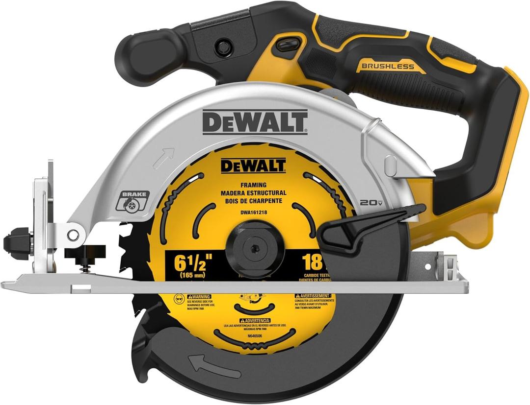 DEWALT 20V MAX* 6-1/2 in. Brushless Cordless Circular Saw, Tool Only (DCS565B)
