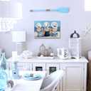 Beach Girls Wall Art Coastal Room Wall Decor Vintage Ocean Landscape Picture Nautical Bathroom Canvas Prints 16x24, Seascape Poster Retro Swimsuit Girl Painting Modern Artwork Bedroom Decoration
