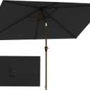6.5'x10' Rectangular Patio Outdoor Umbrella,Large Coverage with Push-Button Tilt & UV Protection,Sturdy Ribs for Deck,Lawn,Pool,Backyard
