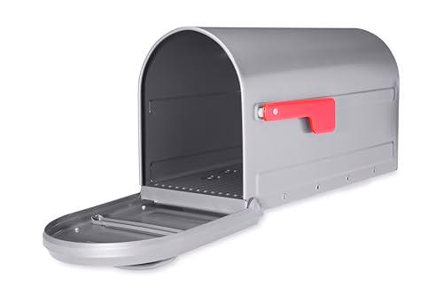 Architectural Mailboxes Mapleton Heavy Duty Steel Metal Post Mounted Mail Box for Outside, Graphite, Large Curbside Mailbox with Magnetic Latch