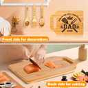Christmas Gifts for Dad, Christmas Father Gifts Cutting Board with Engraved Utensil Set, Birthday Gifts for Dad Men Father from Daughter Son, Dad Christmas Gifts
