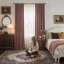 NICETOWN Dusty Rose Pink 90 inch Long Velvet Curtains Panel - Elegant and Beautiful Home Decor Window Drapes for Girls Pleat Tape with Back Tab, W52 x L90, Set of 2