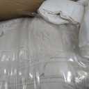 Amazon Basics Warm, Breathable Down-Alternative Comforter Set, 3-Piece Bedding with Pinch Pleat Design and Piped Edges, Soft, Full/Queen Size, Cream