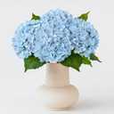 ZYTUYO 20 inches 4 Pcs Sky Blue Real Touch Hydrangea Artificial Flowers Boho Lifelike Real Looking Latex Hydrangeas Flower with Long Stem for Home Decor Spring Table Centrepiece