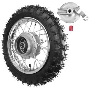 2.5-10 10" Rear Wheel Tire and Rim 1.4 x 10 And Drum Brake With 12mm Bearing for 50/70/90/110cc BBR50 DRZ70 TTR50 DRZ50 CRF50 PW50 TTR50 Chinese SSR Dirt Pit Bike ATVs