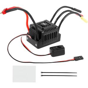 New Brushless Sensorless ESC, 60A Waterproof Dustproof Brushless Smart ESC, Sensorless Motor Combo, Multiple Protection Brushless ESC for 1/10 RC Car Truck Outdoor (T Plug)