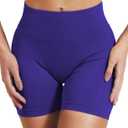 VOYJOY Women Workout Impact Shorts 2.5"/ 3.6"/ 4.5"/ 6" Scrunch Butt Lifting Gym Seamless Booty Biker Shorts (Purple, M)