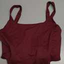REORIA Women's Summer Sexy Square Neck Sleeveless Trendy Night Club Cropped Tank Top Cute Going Out Bustier Corset Crop Tops Burgundy Large