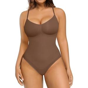 FeelinGirl Shapewear Bodysuit Sculpting Tummy Control Body Shaper for Women Seamless Plus Size Butt Lifting Shaper XS