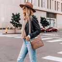 Crossbody Bags for Women Rfid Travel Crossbody Purses Leather Handbags Medium Shoulder bag with Adjustable Strap