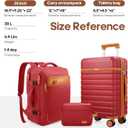 UKEIN Luggage Sets 3 Piece, Carry On Luggage 20In With Spinner Wheels,PC Hardside Suitcase Set with TSA Lock,Durable Carry On Suitcase With Travel Backpack for Men (Red, 3 piece set (20inch)