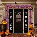 2 x Halloween Tinsel Garland Party Decorations 33FT Orange Purple Black Halloween Pumpkin Bat Garland Twist Hanging Indoor Outdoor Decorations