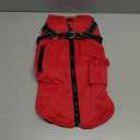 Dog Winter Coat with Harness Built-in | Waterproof Dog Jacket with Zipper & Fleece Lining | Reflective Cold Weather Coat for Small Medium Large Dogs (Red)