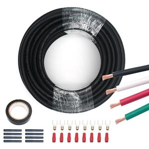 33ft Electrical Wires 14/4 AWG Conductor Automotive Wiring for Mini Split Air Conditioner 14Gauge Speaker Low Voltage Wire 300V led Wire Stranded PVC Cord Oxygen-Free Copper Cable Power(33FT)