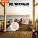 VEVOR 8"x 8" Post Base, 4Pcs Stainless Steel Adjustable Post Anchor Bracket(Internal 7.8 x 7.3"), Adjustable Post Base for Pavilion Deck Porch Handrail Railing Support Decorative Anchor Plate