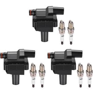 BDFHYK 3 Ignition Coil Pack UF137 and 6 Iridium Spark Plug 6341 Compatible with Mercedes-Benz 300CE 300E 300TE C280 C36 AMG E320 S320 SL320 2.8L 3.2L l6 Coil for 1587003 88921409