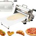 Folding Dough Sheeter 12", Manual Dough Roller Machine, Stainless Steel Adjustable Thickness 0.08-1 Inch, Foldable Pastry Roller for Pizza, Croissant, Home & Commercial Use (12in)