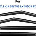 YQAUTEC Window Visors Rain Guards for 2021 2022 2023 2024 2025 2026 Kia Seltos, Out-Channel Window Vent Wind Deflectors Visors Shades for 21-26 Seltos LX S EX S SX Turbo X-Line