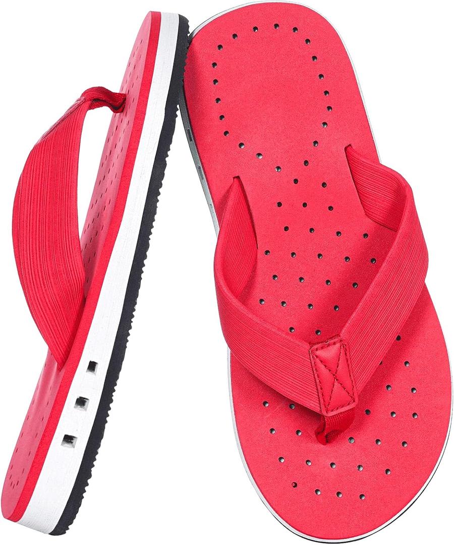 KVbabby Kids Flip Flops Boys Girls Thong Sandals Comfortable | Lightweight,Anti-slip (Red)