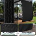 Patio Curtains Outdoor Waterproof - 4 Panels Weatherproof Privacy Outside Curtains with Rod Pocket for Pergola, Gazebo, Porch, Cabana, Balcony, 54 x 84 Inch, Black