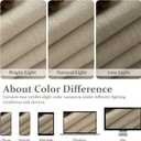 Natural Linen Blackout Double Layer Small Basement Curtains 54 Inches Long 2 Panels, Memory Trained Pinch Pleated Room Darkening Window Drapes Warm Beige Thermal Insulated Modern Curtain with Back Tab