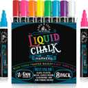 LANA & LUCA Liquid Chalk Markers for Blackboards - Bold Color Dry Erase Marker Pens - Chalkboards Signs, Windows, Blackboard, Glass - 6mm Reversible Tip (8 Pack)