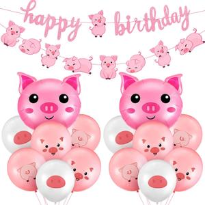 34 Pcs Pig Birthday Party Decorations Pink Pig Farm Animal Birthday Banner Piggy Latex Balloons Jumbo Pink Piggy Head Foil Balloons for Baby Shower Decorations Farm Themed Party Supplies 34 Pcs Pig Birthday Party Decorations Pink Pig Farm Animal Birthday Banner Piggy Latex Balloons Jumbo Pink Piggy Head Foil Balloons for Baby Shower Decorations Farm Themed Party Supplies