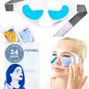 MyHalos Patented Eye Ice Pack for Puffy Eyes Set - Under Eye Masks for Dark Circles and Puffiness- 24 Eye Patches for Wrinkles - Under Eye Ice Pack With Under Eye Patches - Cold Eye Mask for Puffiness