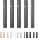 5 Pack Modern Aluminum Waterproof Mezuzah Case, Made in Israel, Fit up to 5" / 12cm Mezuzah Scroll, Easy Peel and Stick (Scroll Not Included)
